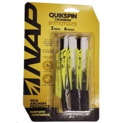 New Archery Products QuikFletch Quikspin Crossbow 3″ Vanes White/2 Yellow 6 Pack NAP-60-669