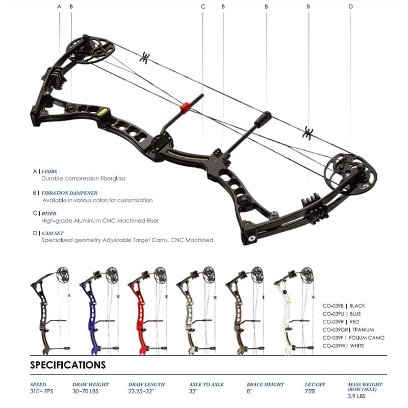 EK Archery Axis 60 Lbs Compound Bow - White 2 EK Archery Axis 60 Lbs Compound Bow - White - Image 2